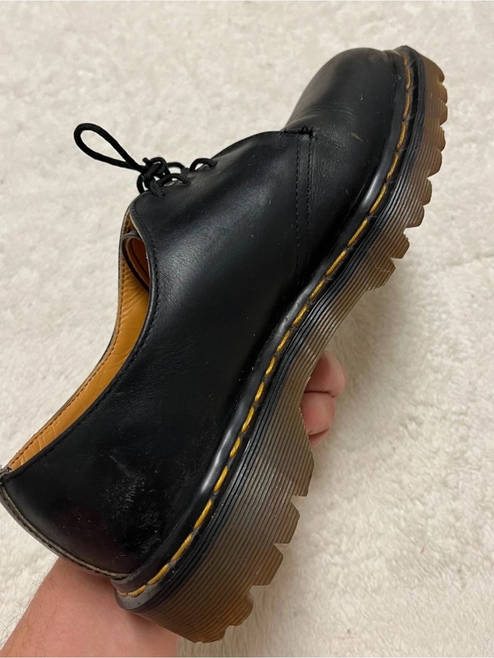 Vintage Doc Dr. Martens Low Top Lace Up Boots Shoes Made England Leather - Picture 5 of 10